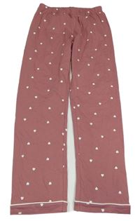 Růžové pyžamové kalhoty se srdíčky H&M