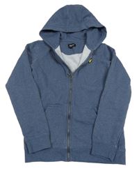 Šedomodrá propínací mikina s kapucí Lyle&Scott