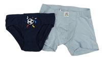 2set - Tmavomodré slipy s míčem + světlemodré boxerky - Bluey