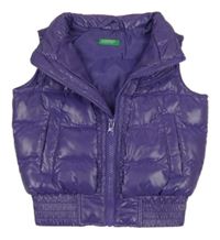 Fialová šušťáková zateplená vesta Benetton