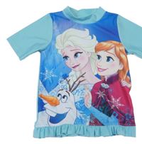 Světlemodré UV tričko s Elsou a Annou Disney