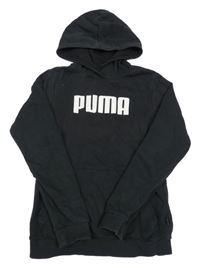 Antracitová mikina s logem a kapucí Puma