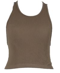 Dámsky hnedý rebrovaný crop top zn. Pep&Co