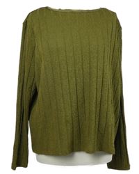 Dámský khaki žebrovaný lehký svetr M&S