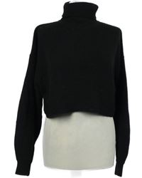 Dámský černý crop svetr s rolákem H&M