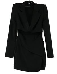 Dámské černé šaty s průstřihem PrettyLittle Thing