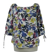 Dámska bielo-modro-farebná kvetovaná blúzka Street One