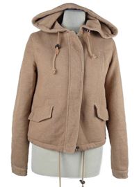 Dámská starorůžová pletená lehce zateplená bunda s kapucí Only 