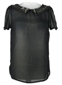 Dámska čierna šifónová blúzka s cvokmi  George