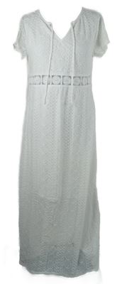 Dámské bílé krajkové dlouhé šaty Jean Pascale 