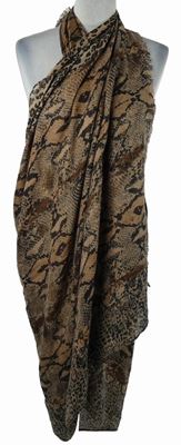 Dámské béžovo-černé vzorované pareo 