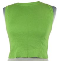 Dámsky limetkový crop pletený top Primark