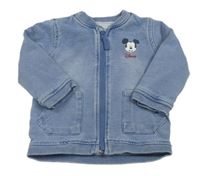 Modrá podšitá propínací mikina s Mickey Mousem George