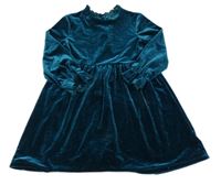 Petrolejové sametové šaty Dunnes