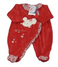 Nové- Červený sametový overal s myškou