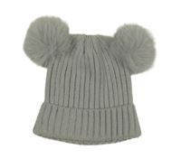 Světlešedá čepice s bambulemi Primark