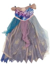 Kostým- barevné šaty s kytičkou a tylovou sukní 