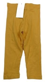 Nové - Žluté žebrované legíny F&F