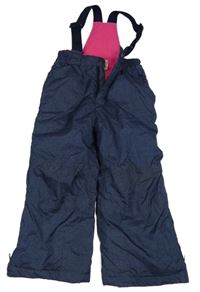 Tmavomodré melírované šusťákové oteplovačky s kšandami Kiki&Koko