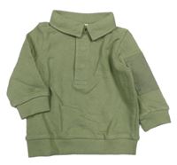 Khaki mikina s golierikom Next