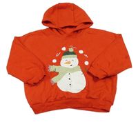 Červená mikina so sněhulákem a kapucňou Dunnes