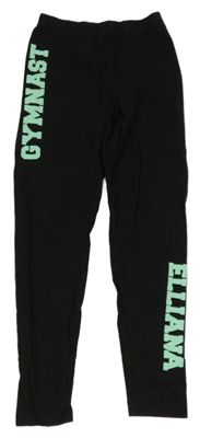 Čierne legíny s nápisom