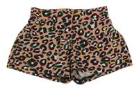 Ružové sukňové kraťasy s leopardím vzorom C&A