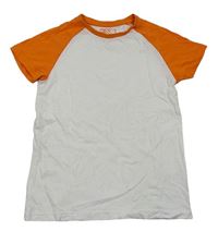 Oranžovo-biele tričko Urban