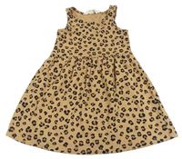 Béžové vzorované bavlnené šaty H&M