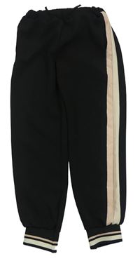 Černo-světlerůžové cuff kalhoty Zara