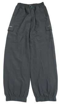 Tmavošedé šusťákové cuff kalhoty C&A