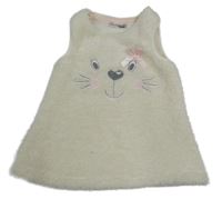 Smotanové chlpaté šaty s ňufáčikom  Ergee