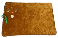 Medová plyšová deka so sobom