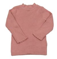 Ružový rebrovaný ľahký sveter Nutmeg