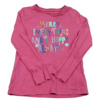 Růžové triko s nápisem Tu
