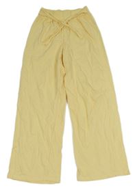 Žluté teplákové kalhoty s páskem Zara