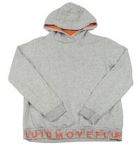 Šedá mikina s nápisem na lemu a kapucí Decathlon