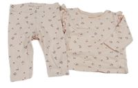 2set - Světlerůžové triko s kytičkami a volánky + legíny  Next