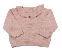 Ružový sveter s volánikom Matalan