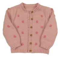 Svetloružový prepínaci sveter s 3D bodky Nutmeg