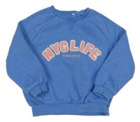 Modrá oversize mikina s nápisom George