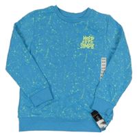 Nové - Modro-zelená vzorovaná mikina s nápisem Dunnes