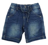 Tmavomodré teplákovo/riflové kraťasy Pocopiano