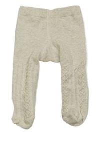 Světlebéžové melírované punčocháče s 3D vzorem 