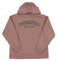 Staroružová mikina s nápisom a kapucňou Primark