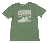 Khaki tričko s fotkou H&M