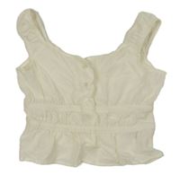 Biely ľahký crop top H&M