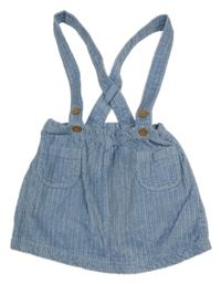 Svetlomodrá menšestrová sukňa s trakami M&S