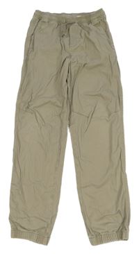 Béžové plátenné cuff nohavice H&M