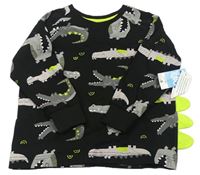 Černé triko s krokodýly Matalan